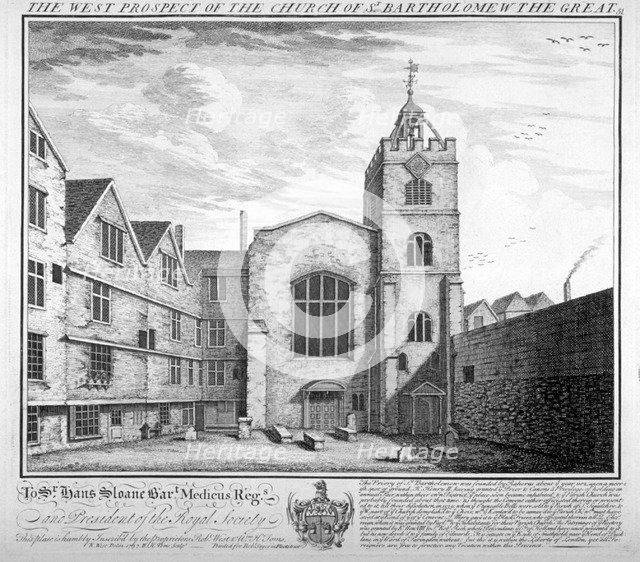 St Bartholomew-the-Great, City of London, 1737.  Artist: William Henry Toms
