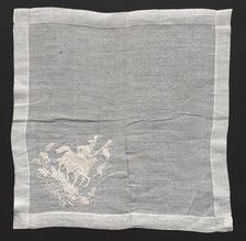Embroidered Handkerchief, 19th century. Creator: Unknown.
