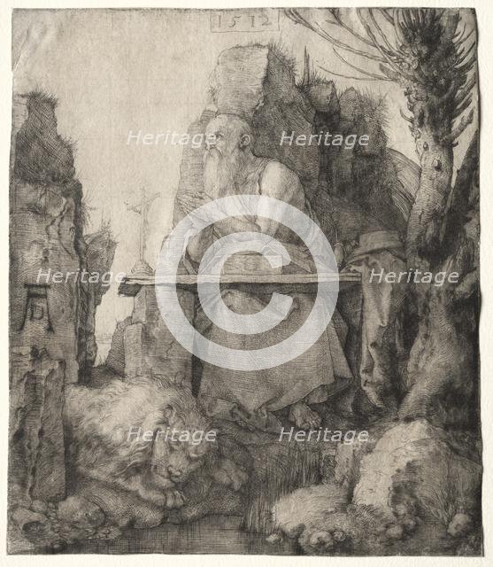 St. Jerome Seated Near a Pollard Willow, 1512. Creator: Albrecht Dürer (German, 1471-1528).