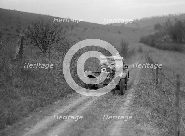 Frazer-Nash Super Sports of A Sebag-Montefiore competing in the Inter-Varsity Trial, November 1931. Artist: Bill Brunell.