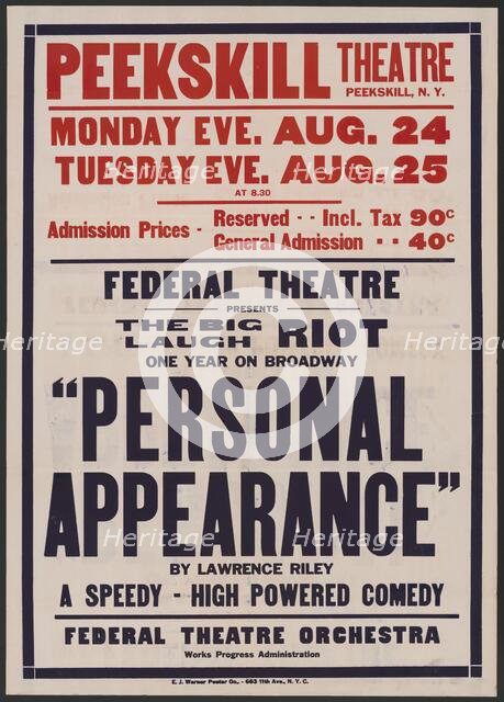 Personal Appearance 3, Peekskill, NY, [1930s]. Creator: Unknown.