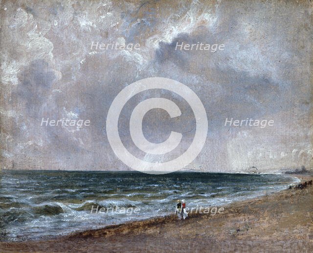 Seascape Study: Brighton Beach looking west, c1824-28. Creator: John Constable.