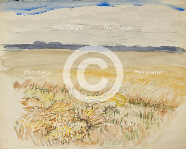 View from the edge of a cornfield, c1875-1944. Creator: George Clausen.