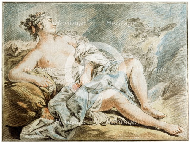 'Venus with Doves', 18th century.  Artist: Louis Marin Bonnet