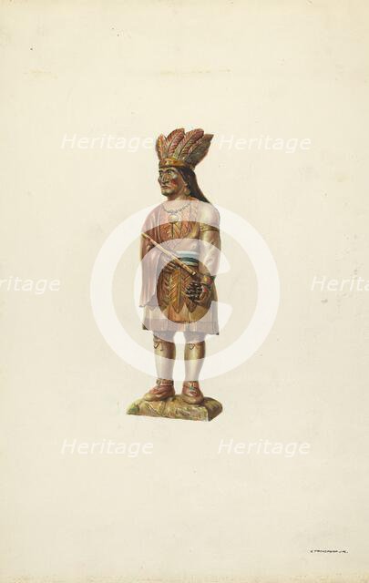 Wooden Indian, c. 1937. Creator: Gerald Transpota.