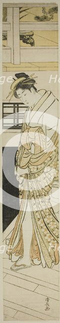 Courtesan Descending Stairs, c. 1783. Creator: Torii Kiyonaga.