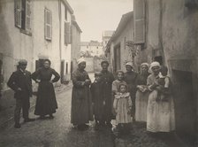 [Group of Adults and Children on a Village Street in the Auvergne], ca. 1910. Creator: Félix Thiollier.