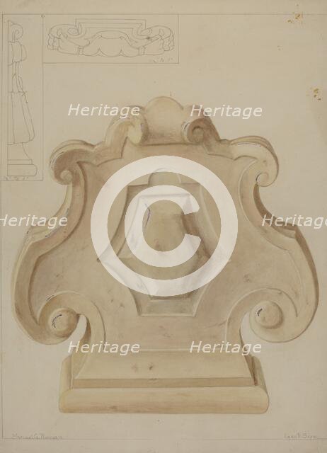 Marble Ornament (from top of mantelpiece), c. 1937. Creator: Manuel G. Runyan.