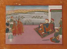 Gambhir Singh Receiving Gulabani, c1775. Creator: Unknown.