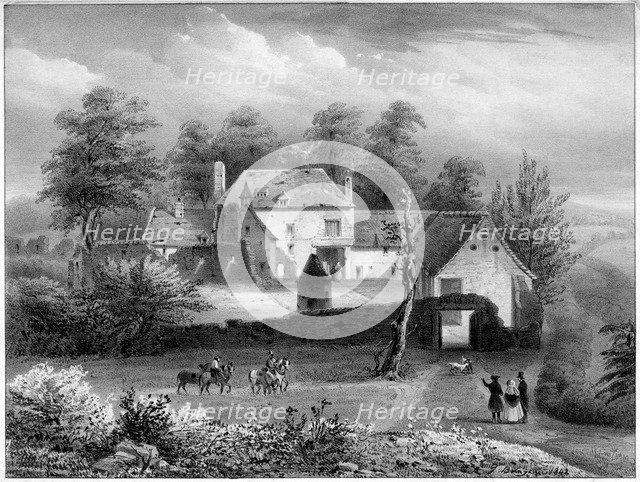 The Château d'Hougoumont, Belgium, 19th century.Artist: Loux