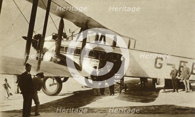 The first Indian Air Mail arrives at Croydon Airport, south London, 1929, (1935). Creator: Unknown.