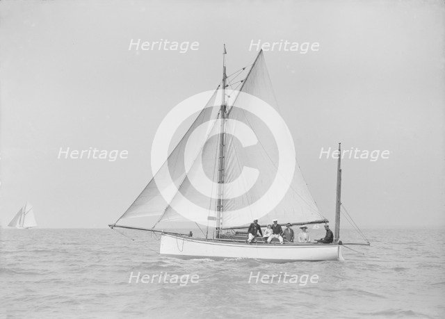 The yawl 'Heroine' under sail, 1913. Creator: Kirk & Sons of Cowes.
