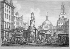 View of the Stocks Market, Poultry, City of London, 1753. Artist: Henry Fletcher