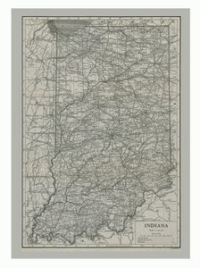 Map of Indiana, USA, c1900s Creator: Emery Walker Ltd.