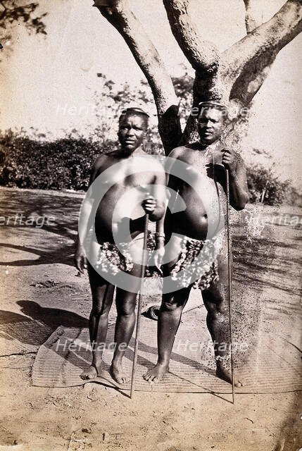 South Africa: two Zulu chiefs: Shingana (half brother of Cetshwayo, the Zulu King)..., 1800-1899. Creator: Unknown.
