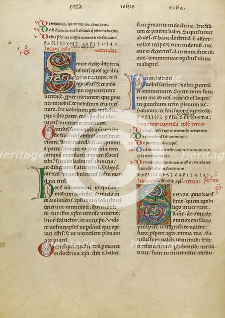 Decorated Initial S; New Testament (with Canons of Priscillian), about 1170. Creator: Unknown.