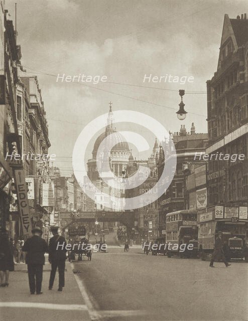 Fleet Street. From the album: Photograph album - London, 1920s. Creator: Harry Moult.