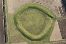 Mysterious circular earthwork structure near Norsebury Ring hillfort, Hampshire, 2018. Creator: Historic England Staff Photographer.