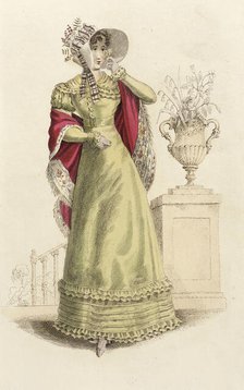 Fashion Plate (Parisian Walking Dress), 1821. Creator: John Bell.