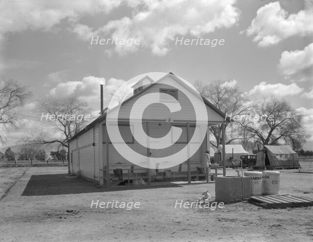 Utility units at Marysville resettlement camp, California, 1936. Creator: Dorothea Lange.