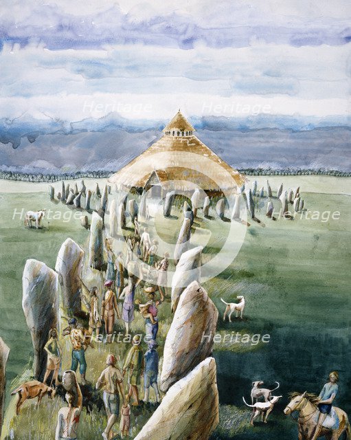The Sanctuary, Avebury, c3rd millennium BC, (c1990-2010). Artist: Judith Dobie.