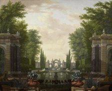 Water Terrace with Statues and Fountains in a Park, 1700-1744. Creator: Isaac de Moucheron.