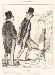 Sept heures, 1839. Creator: Honore Daumier.