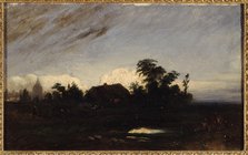 A pond near La Glaciere at dusk (1821). Creator: Unknown.