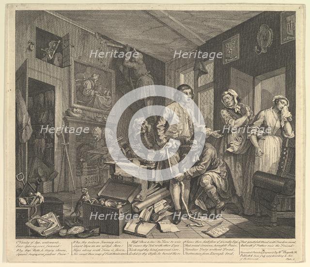 A Rake's Progress, Plate 1, June 25, 1735. Creator: William Hogarth.