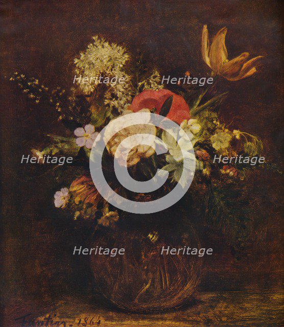 'Bowl of Flowers', 1864, (1935).  Creator: Henri Fantin-Latour.