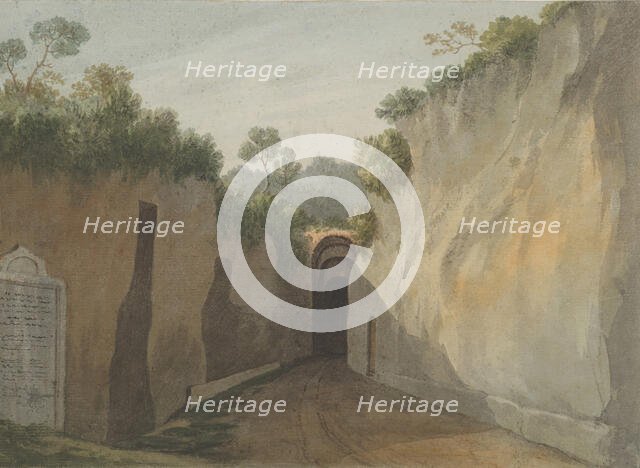 Entrance to the Grotto of Posillipo, Naples, 1778-79. Creator: John Warwick Smith.