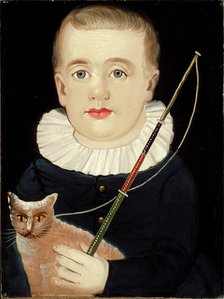 Boy with Cat and Whip, c1845. Creator: Unknown.