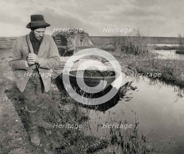 Towing the Reed, 1886. Creator: Peter Henry Emerson.