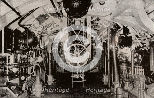 The Engine Room of a Holland Submarine, c1916. Artist: Unknown