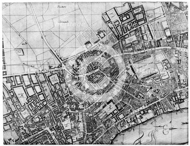 Plan of the parish of St Giles, London, 1907. Artist: Unknown