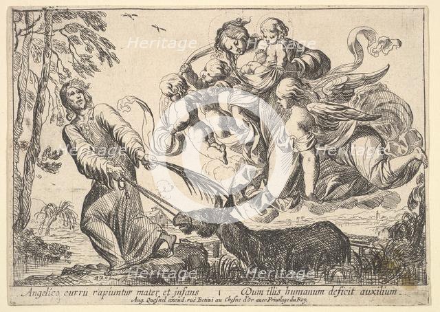 Angels Lifting Virgin and Child, 1610-42. Creator: Pierre Brebiette.