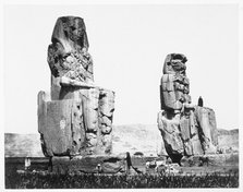 The Colossi of Memnon, Thebes, Egypt, 1860. Artist: Francis Frith