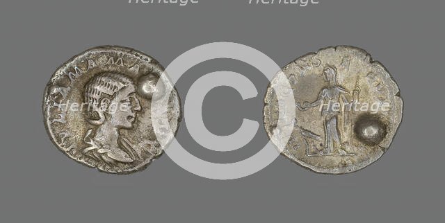 Denarius (Coin) Portraying Julia Mamaea, 222-235. Creator: Unknown.