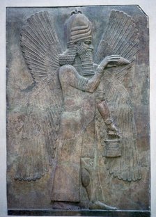 Assyrian relief of a genie protector, from the palace of Sargon II at Khorsabad. Artist: Unknown