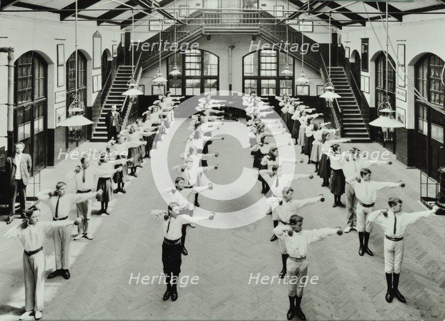 Exercise drill, Crawford Street School, Camberwell, London, 1906. Artist: Unknown.