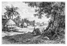 The village of Sawi, Car-Nicobar, Nicobar Islands, India, 1895. Artist: Unknown