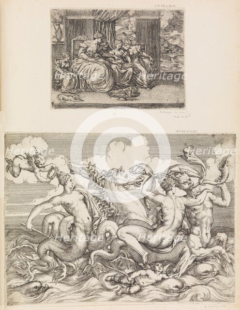 The School of Needlework. A Woman Teaches Young Women. Creator: Attributed to Battista Angolo del Moro.