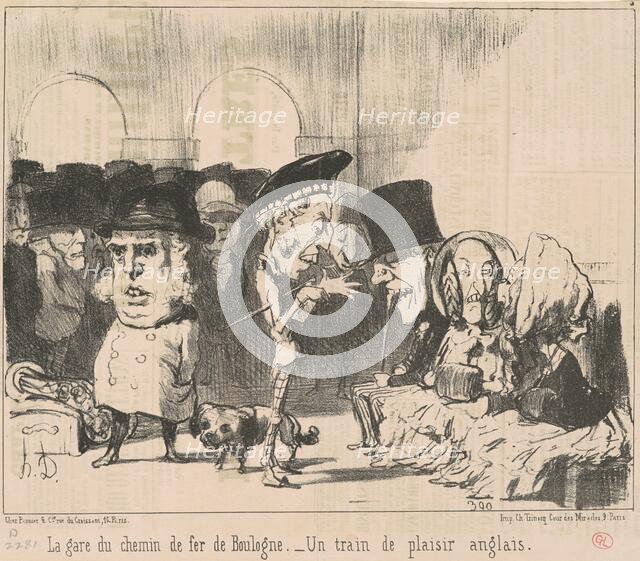 La gare du chemin de fer de Boulogne, 19th century. Creator: Honore Daumier.