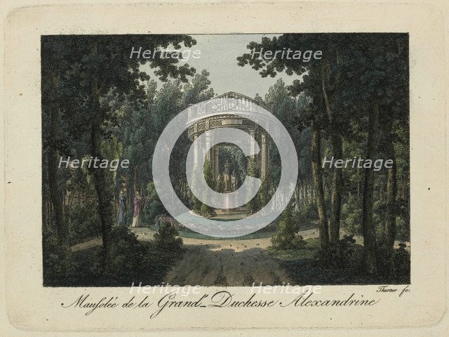 The monument to Grand Duchess Alexandra Pavlovna at Pavlovsk, 1810s. Creator: Thurner (active first quarter of the 19th century).