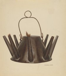 Lard Oil Lamp, c. 1940. Creator: Franklyn Syres.