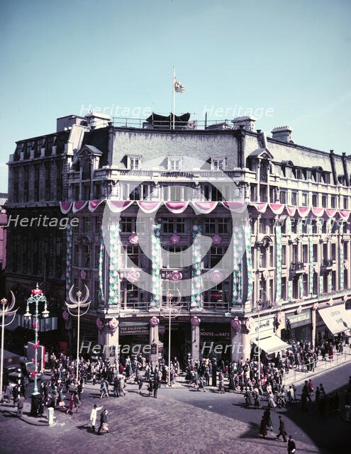 Oxford Circus, London, on the day of the coronation of Elizabeth II, 1953. Creator: Arthur Charles Kirby Ware.