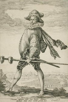 The Captain of the Infantry Marching to the Left, 1587. Creator: Hendrik Goltzius.