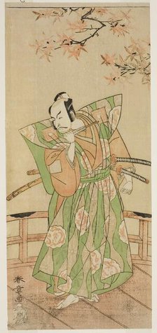 The Actor Ichikawa Danjuro V as Momonoi Wakasanosuke Yasuchika (?) in the Play..., c. 1771. Creator: Shunsho.