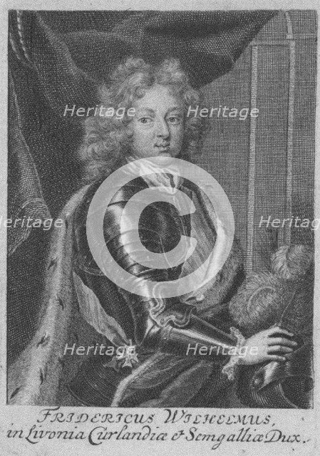 Portrait of Frederick William Kettler (1692-1711), Duke of Courland and Semigallia, c. 1710. Artist: Bernigeroth, Johann Martin (1713-1767)