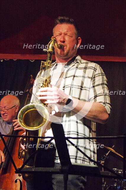 Paul Booth, Mark Edwards Quartet, Verdict Jazz Club, Brighton East Sussex, 12 Feb 2023. Creator: Brian O'Connor.